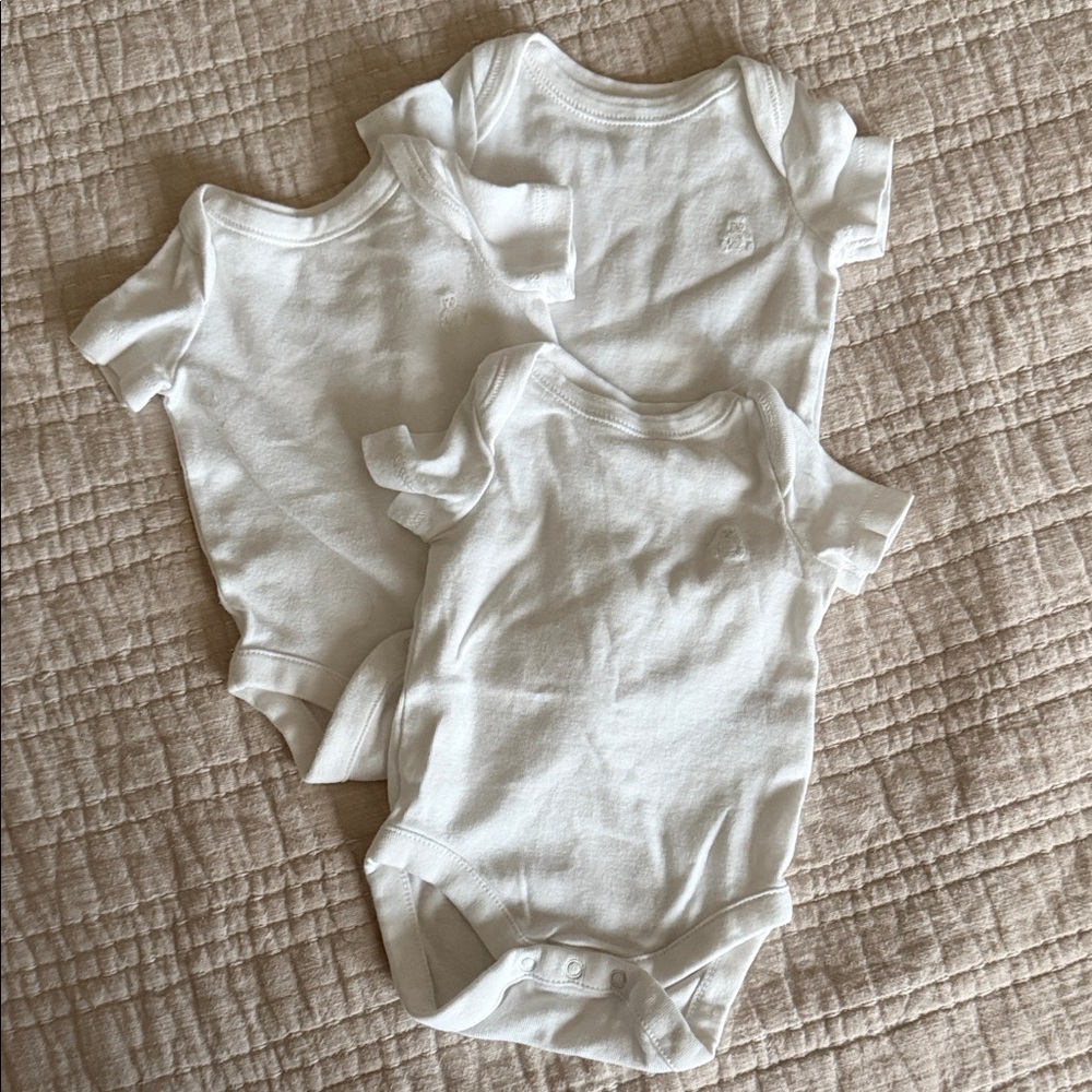 GAP babyGap White Short-Sleeve Onesies Trio